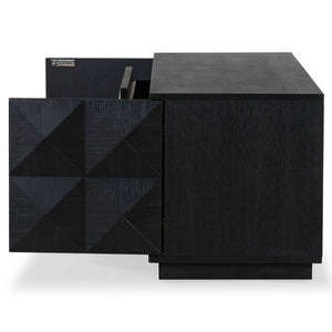 Safavieh Patty 4-door Wood Media Stand - Stylish And Durable Storage Solution For Your Entertainment Setup Black 5% Metal,8% Cork Veneer,40% Manufactured Wood,11% Plywood,36% Wood Sfv7251a