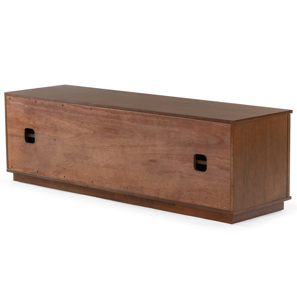 Safavieh Patty 4-door Wood Media Stand - Stylish And Durable Storage Solution For Your Entertainment Setup Walnut 5% Metal,8% Cork Veneer,40% Manufactured Wood,11% Plywood,36% Wood Sfv7251b