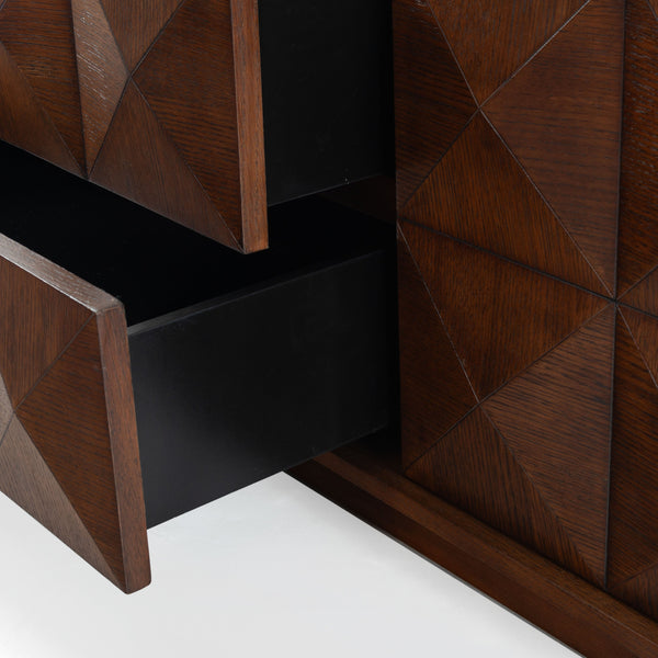 Safavieh Patty 4-door Wood Media Stand - Stylish And Durable Storage Solution For Your Entertainment Setup Walnut 5% Metal,8% Cork Veneer,40% Manufactured Wood,11% Plywood,36% Wood Sfv7251b