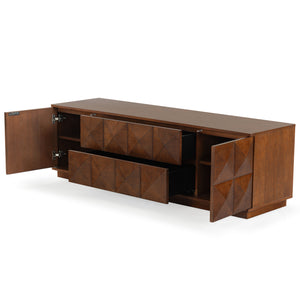 Safavieh Patty 4-door Wood Media Stand - Stylish And Durable Storage Solution For Your Entertainment Setup Walnut 5% Metal,8% Cork Veneer,40% Manufactured Wood,11% Plywood,36% Wood Sfv7251b