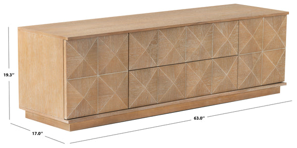 Safavieh Patty 4-door Wood Media Stand - Stylish And Durable Storage Solution For Your Entertainment Setup Natural 5% Metal,8% Cork Veneer,40% Manufactured Wood,11% Plywood,36% Wood Sfv7251c