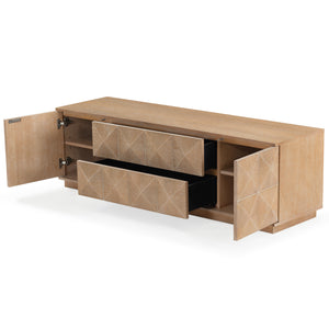 Safavieh Patty 4-door Wood Media Stand - Stylish And Durable Storage Solution For Your Entertainment Setup Natural 5% Metal,8% Cork Veneer,40% Manufactured Wood,11% Plywood,36% Wood Sfv7251c