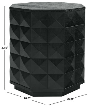 Safavieh PATTY Wood Octagon Accent Table – Modern, Versatile Design for Living Spaces and Bedrooms Black SFV7252A