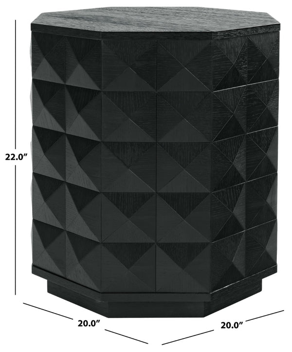 Safavieh PATTY Wood Octagon Accent Table – Modern, Versatile Design for Living Spaces and Bedrooms Black SFV7252A