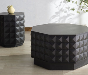 Safavieh PATTY Wood Octagon Accent Table – Modern, Versatile Design for Living Spaces and Bedrooms Black SFV7252A