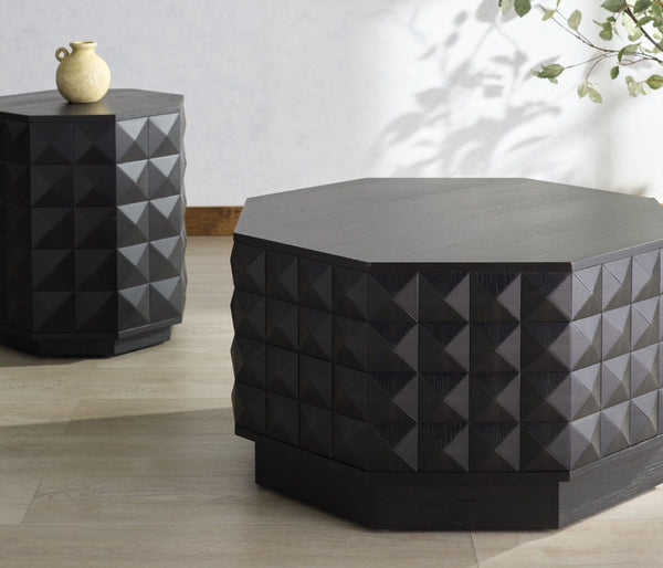 Safavieh PATTY Wood Octagon Accent Table – Modern, Versatile Design for Living Spaces and Bedrooms Black SFV7252A