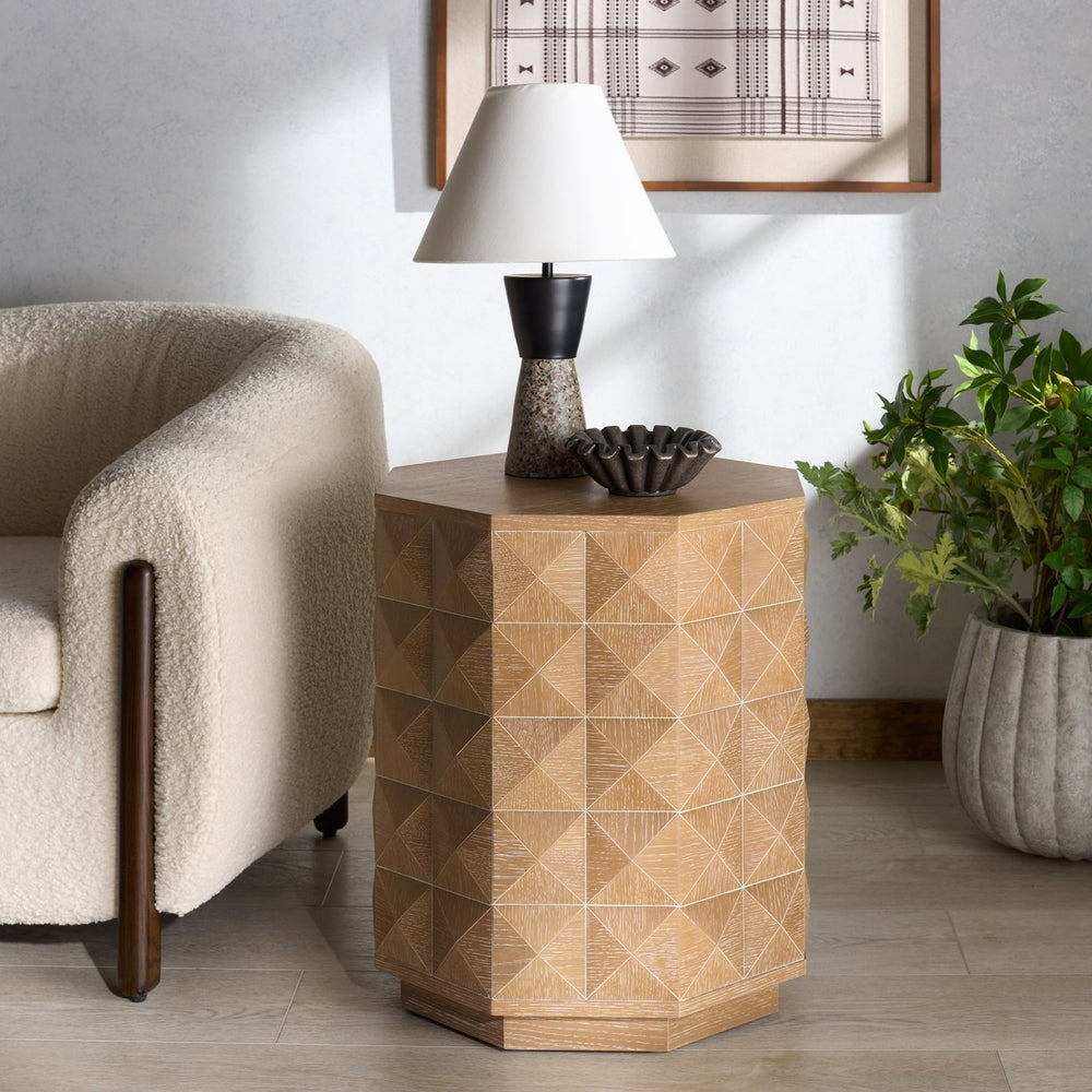 Safavieh Patty Wood Octagon Accent Table - Elegant Design For Modern Living Spaces And Versatile Decor Natural 3% Metal,7% Cork Veneer,45% Manufactured Wood,45% Plywood Sfv7252c