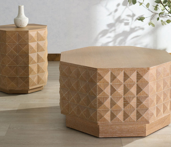 Safavieh PATTY Wood Octagon Accent Table – Modern, Versatile Design for Living Spaces and Bedrooms Natural SFV7252C