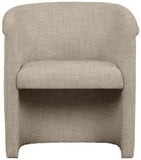 Safavieh Selina Linen Barrel Back Dining Chair Desert Beige 25.5 IN W x 22.5 IN D x 31 IN H