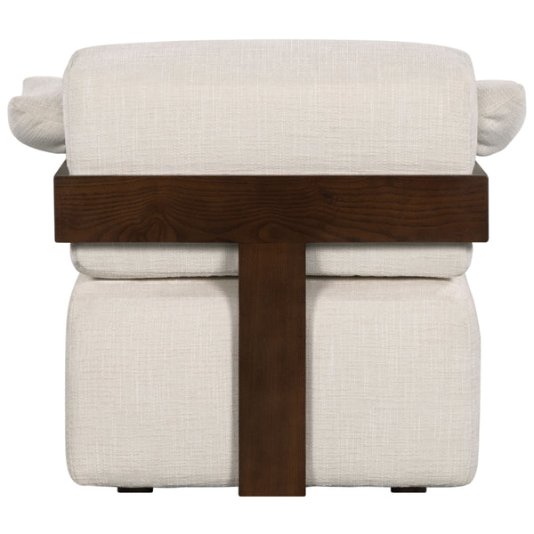 Safavieh Ivybella Pillow Top Arm Accent Chair Ivory / Dark Brown 28 IN W x 38.6 IN D x 29.5 IN H