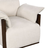 Safavieh Ivybella Pillow Top Arm Accent Chair Ivory / Dark Brown 28 IN W x 38.6 IN D x 29.5 IN H