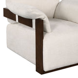 Safavieh Ivybella Pillow Top Arm Accent Chair Ivory / Dark Brown 28 IN W x 38.6 IN D x 29.5 IN H