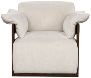 Safavieh Ivybella Pillow Top Arm Accent Chair Ivory / Dark Brown 28 IN W x 38.6 IN D x 29.5 IN H