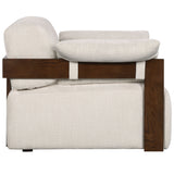 Safavieh Ivybella Pillow Top Arm Accent Chair Ivory / Dark Brown 28 IN W x 38.6 IN D x 29.5 IN H