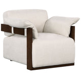 Safavieh Ivybella Pillow Top Arm Accent Chair Ivory / Dark Brown 28 IN W x 38.6 IN D x 29.5 IN H