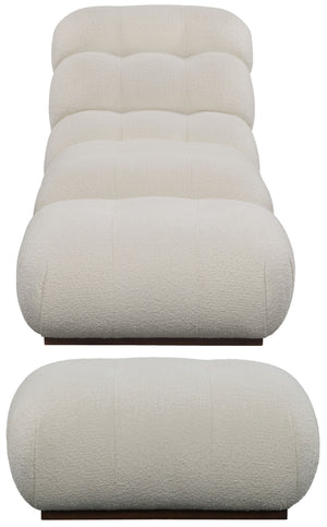 Safavieh Fenix Boucle Lounge Chair And Ottoman Ivory / Dark Brown CHAIR: 32.2                                                                                                                                                                                                                                                                                                              OTTOMAN: 32.2 IN W x CHAIR: 52                                                                                                       