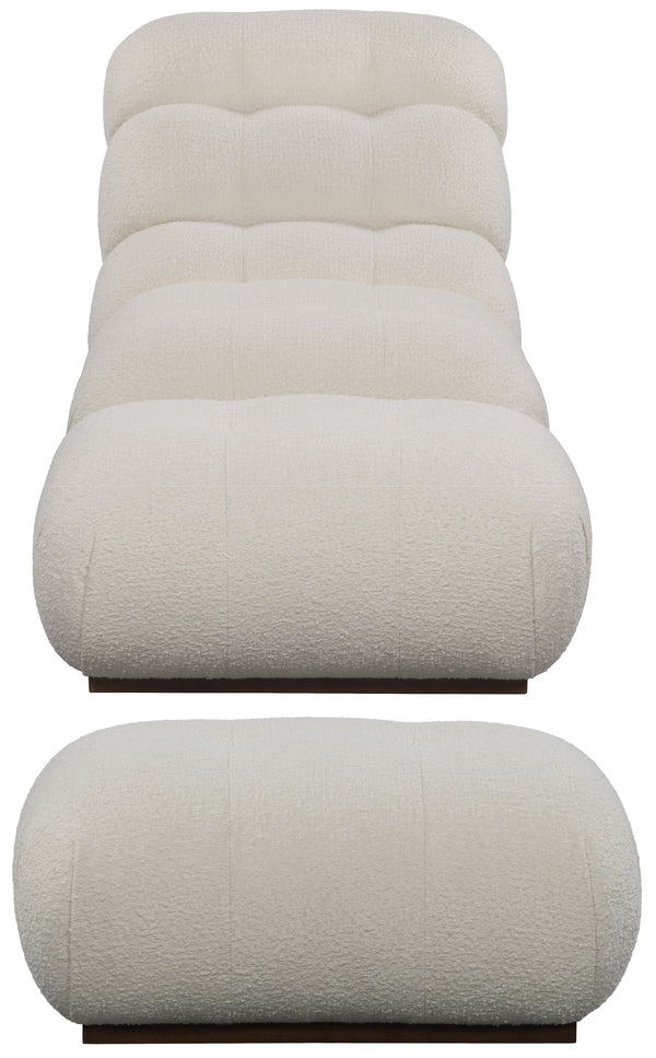 Safavieh Fenix Boucle Lounge Chair And Ottoman Ivory / Dark Brown CHAIR: 32.2                                                                                                                                                                                                                                                                                                              OTTOMAN: 32.2 IN W x CHAIR: 52                                                                                                       