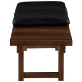 Safavieh Bolivar Leather And Wood Bench Black / Dark Brown 59 IN W x 18.9 IN D x 17.3 IN H