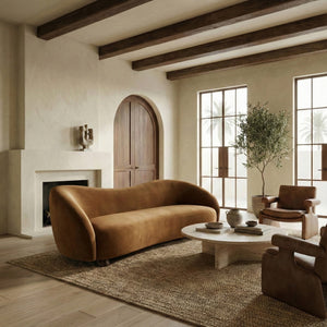 Jocelyne Plush Velvet Sofa With Solid Wood Frame, High-Resilience Foam Cushioning, Elegant Silhouette