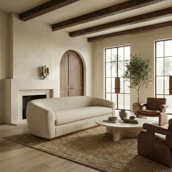 Tylah Boucle Sofa With Plush High-Density Foam Seating, Sculpted Hardwood Frame And Clean Lines