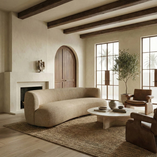 Kellibriana Plush Chenille Sofa With Solid Wood Frame, Deep Seating, Supportive Foam Comfort