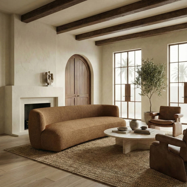 Kellibriana Plush Chenille Sofa With Solid Wood Frame, Deep Seating, Supportive Foam Comfort