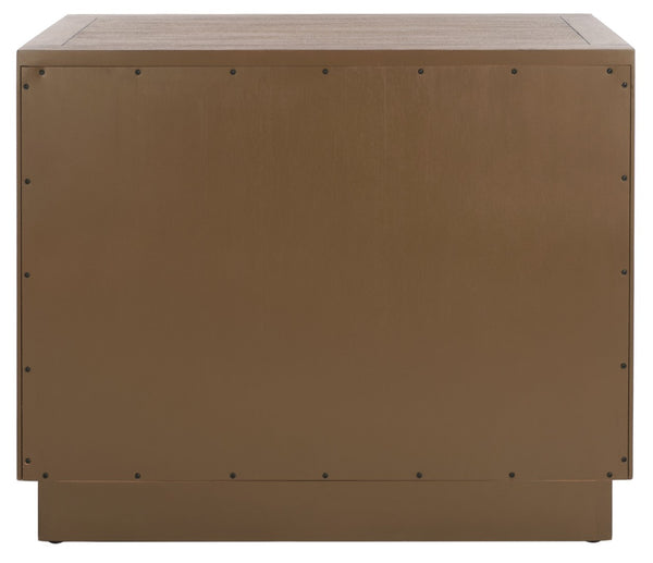 Safavieh STEVE 2-Drawer Wood Nightstand - Elegant Storage Solution with Timeless Design for Any Bedroom Decor Brown SFV7700A