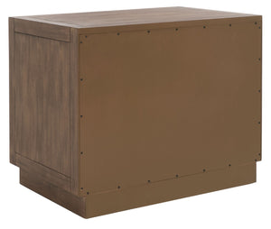 Safavieh STEVE 2-Drawer Wood Nightstand - Elegant Storage Solution with Timeless Design for Any Bedroom Decor Brown SFV7700A