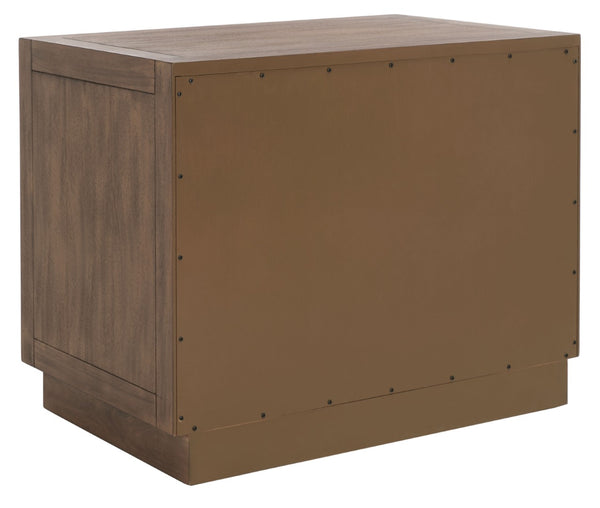 Safavieh STEVE 2-Drawer Wood Nightstand - Elegant Storage Solution with Timeless Design for Any Bedroom Decor Brown SFV7700A
