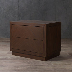 Safavieh STEVE 2-Drawer Wood Nightstand - Elegant Storage Solution with Timeless Design for Any Bedroom Decor Brown SFV7700A