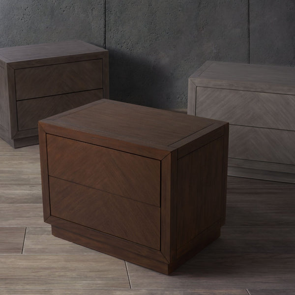 Safavieh STEVE 2-Drawer Wood Nightstand - Elegant Storage Solution with Timeless Design for Any Bedroom Decor Brown SFV7700A