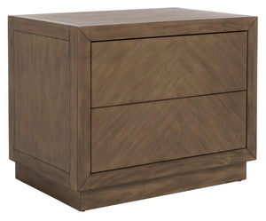 Safavieh STEVE 2-Drawer Wood Nightstand - Elegant Storage Solution with Timeless Design for Any Bedroom Decor Brown SFV7700A