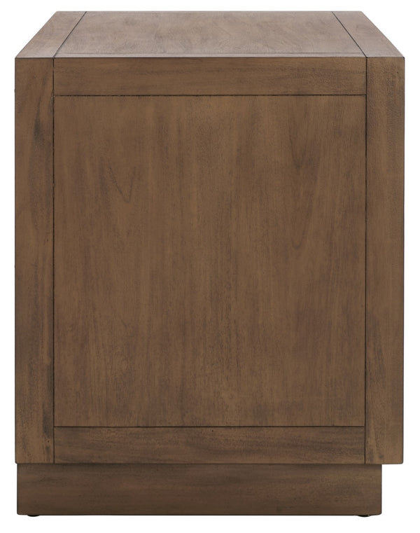 Safavieh STEVE 2-Drawer Wood Nightstand - Elegant Storage Solution with Timeless Design for Any Bedroom Decor Brown SFV7700A