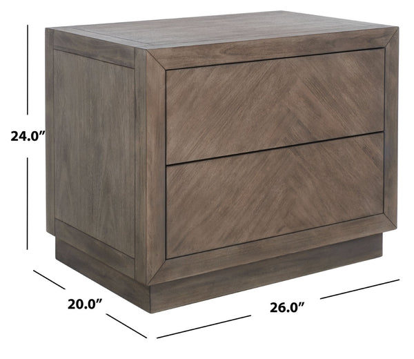 Safavieh STEVE 2-Drawer Wood Nightstand - Elegant Storage Solution with Timeless Design for Any Bedroom Decor Light Brown SFV7700B