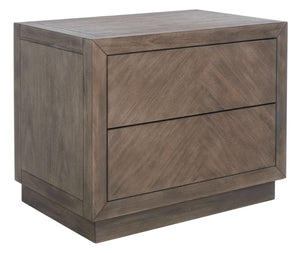 Safavieh STEVE 2-Drawer Wood Nightstand - Elegant Storage Solution with Timeless Design for Any Bedroom Decor Light Brown SFV7700B