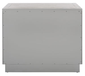 Safavieh STEVE 2-Drawer Wood Nightstand - Elegant Storage Solution with Timeless Design for Any Bedroom Decor Light Grey SFV7700C