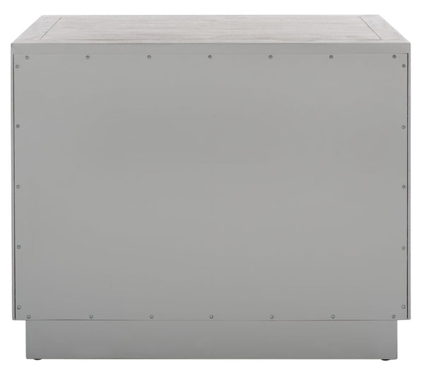 Safavieh STEVE 2-Drawer Wood Nightstand - Elegant Storage Solution with Timeless Design for Any Bedroom Decor Light Grey SFV7700C