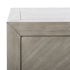 Safavieh STEVE 2-Drawer Wood Nightstand - Elegant Storage Solution with Timeless Design for Any Bedroom Decor Light Grey SFV7700C