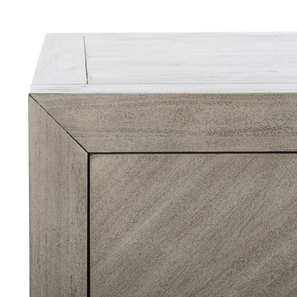 Safavieh STEVE 2-Drawer Wood Nightstand - Elegant Storage Solution with Timeless Design for Any Bedroom Decor Light Grey SFV7700C