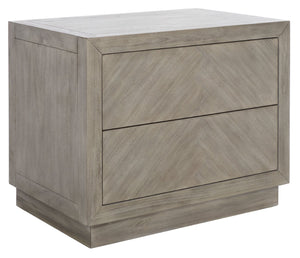 Safavieh STEVE 2-Drawer Wood Nightstand - Elegant Storage Solution with Timeless Design for Any Bedroom Decor Light Grey SFV7700C
