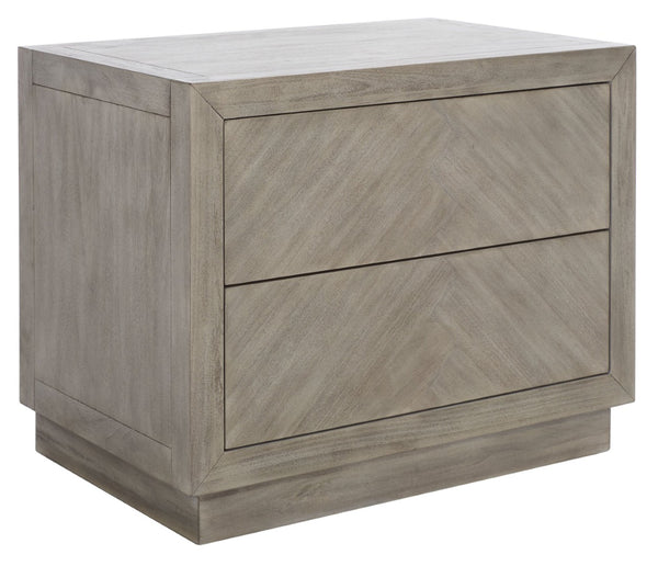 Safavieh STEVE 2-Drawer Wood Nightstand - Elegant Storage Solution with Timeless Design for Any Bedroom Decor Light Grey SFV7700C