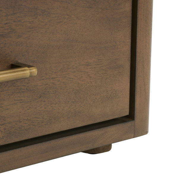 Safavieh ROSEY 3-Drawer Wood Nightstand - Stylish Storage Solution for Modern and Traditional Bedrooms Brown SFV7701A