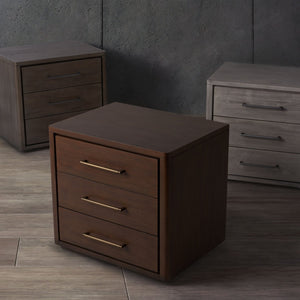 Safavieh ROSEY 3-Drawer Wood Nightstand - Stylish Storage Solution for Modern and Traditional Bedrooms Light Brown SFV7701B