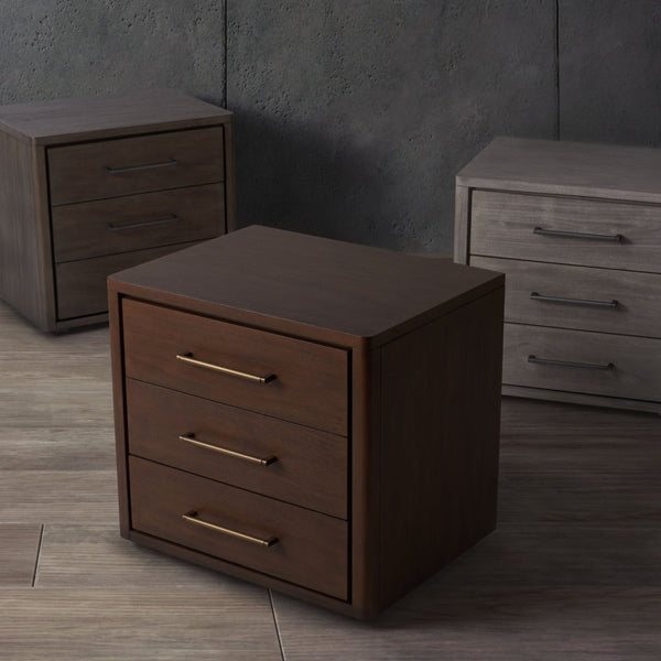 Safavieh ROSEY 3-Drawer Wood Nightstand - Stylish Storage Solution for Modern and Traditional Bedrooms Light Brown SFV7701B