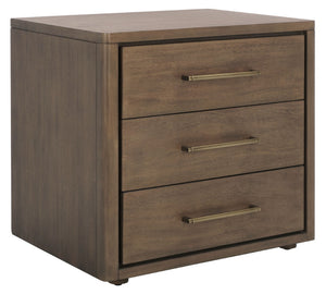 Safavieh ROSEY 3-Drawer Wood Nightstand - Stylish Storage Solution for Modern and Traditional Bedrooms Brown SFV7701A