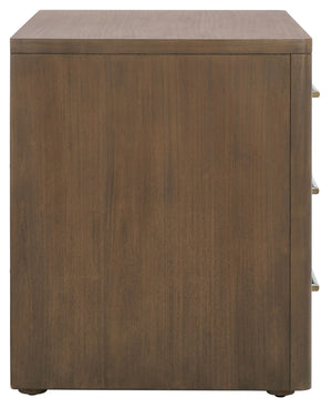 Safavieh ROSEY 3-Drawer Wood Nightstand - Stylish Storage Solution for Modern and Traditional Bedrooms Brown SFV7701A