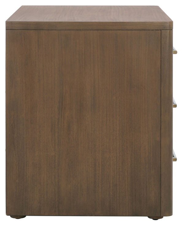 Safavieh ROSEY 3-Drawer Wood Nightstand - Stylish Storage Solution for Modern and Traditional Bedrooms Brown SFV7701A