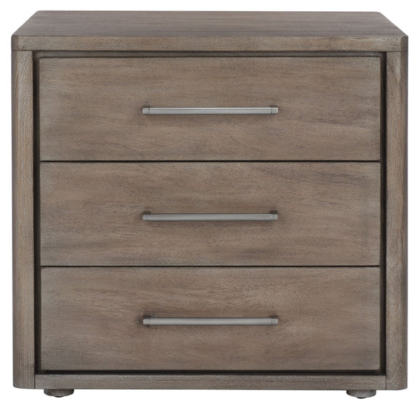Safavieh ROSEY 3-Drawer Wood Nightstand - Stylish Storage Solution for Modern and Traditional Bedrooms Light Brown SFV7701B