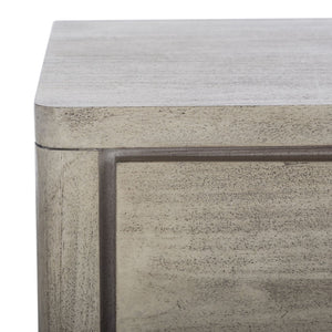 Safavieh ROSEY 3-Drawer Wood Nightstand - Stylish Storage Solution for Modern and Traditional Bedrooms Light Grey SFV7701C