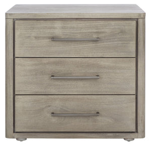 Safavieh ROSEY 3-Drawer Wood Nightstand - Stylish Storage Solution for Modern and Traditional Bedrooms Light Grey SFV7701C